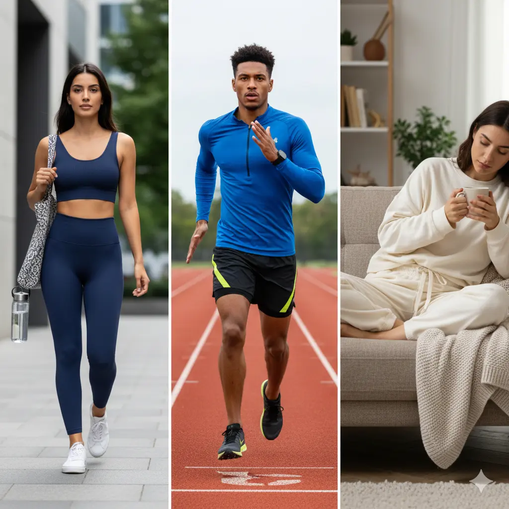 Difference between Athleisure, Activewear, and Loungewear fashion styles for clothing brands