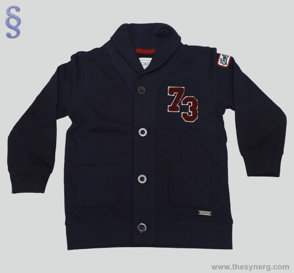 Full sleeve full open children's crewneck sweatshirt made by Synerg, which is a sweatshirt manufacturer
