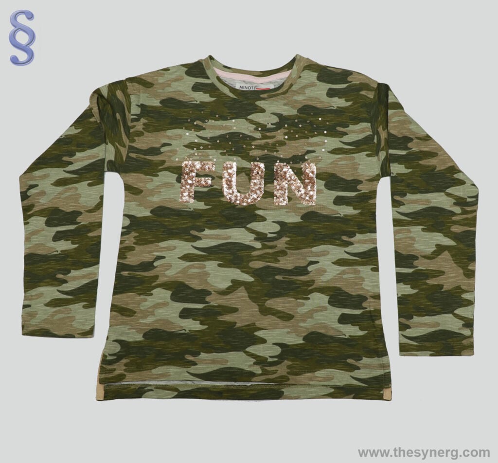 Military all over printed children's clothing made from kids clothing factory in India