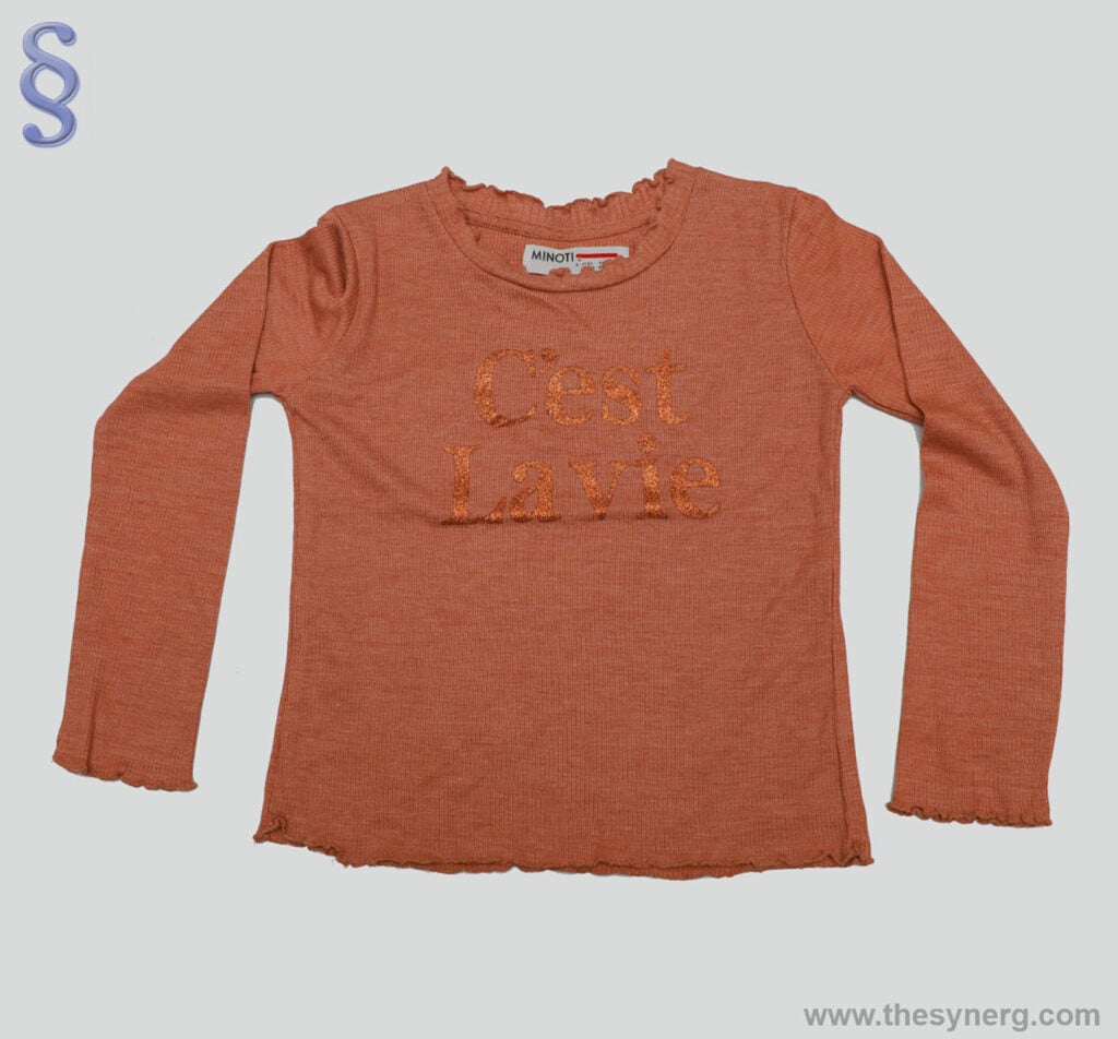 Full sleeve girls casual t-shirt in melange fabric by casual girl clothes manufacturers in India