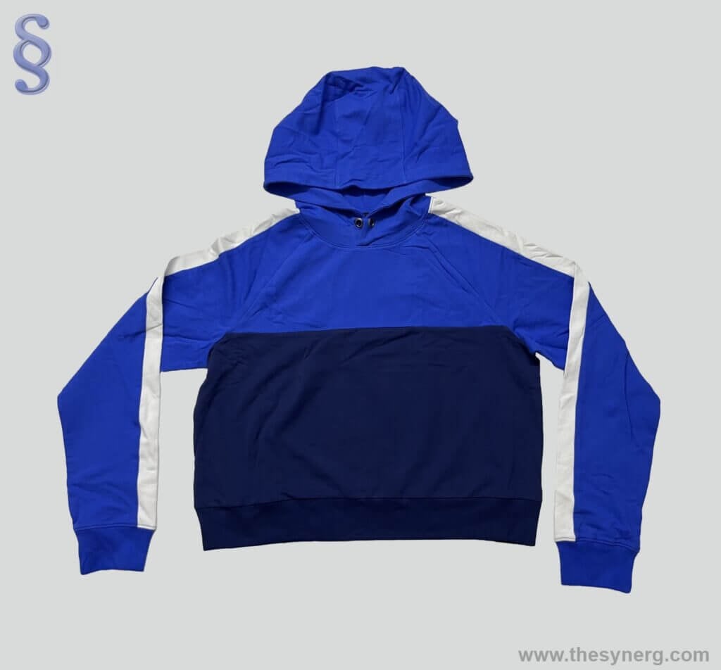 Full sleeve hoodie made using 100% cotton fleece fabric by Synerg which is a activewear fitness athletic clothing manufacturers