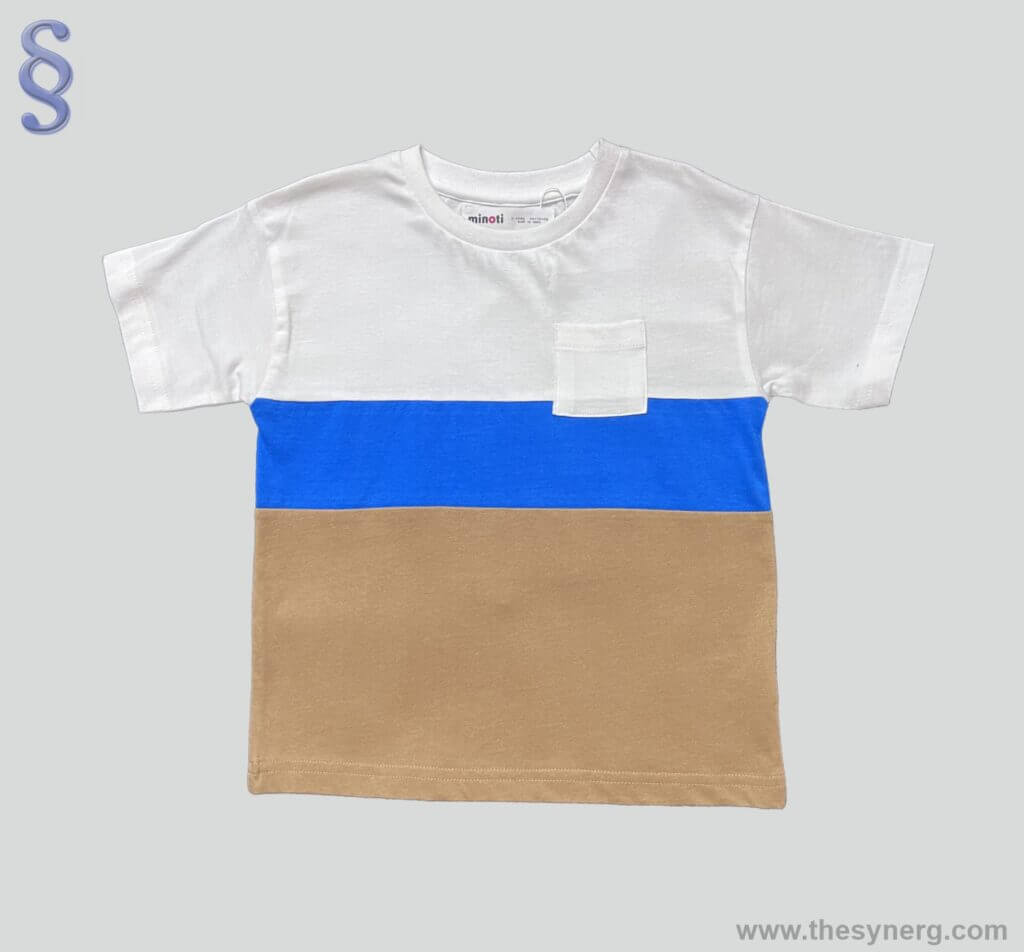 Cut and sew children’s cotton T-shirt with pocket by Synerg, kids t-shirt manufacturers in India.