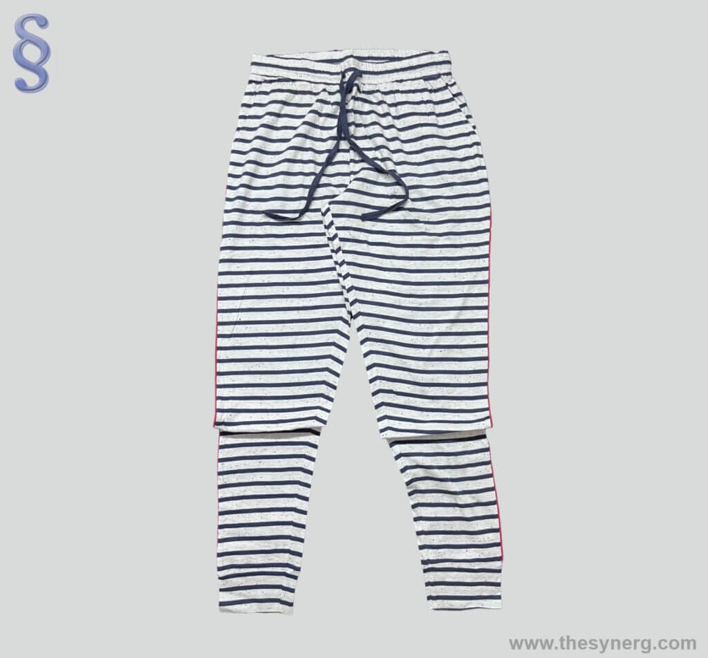 Yarn dyed women's leggings pants made by Synerg which is a yoga pants manufacturers in India