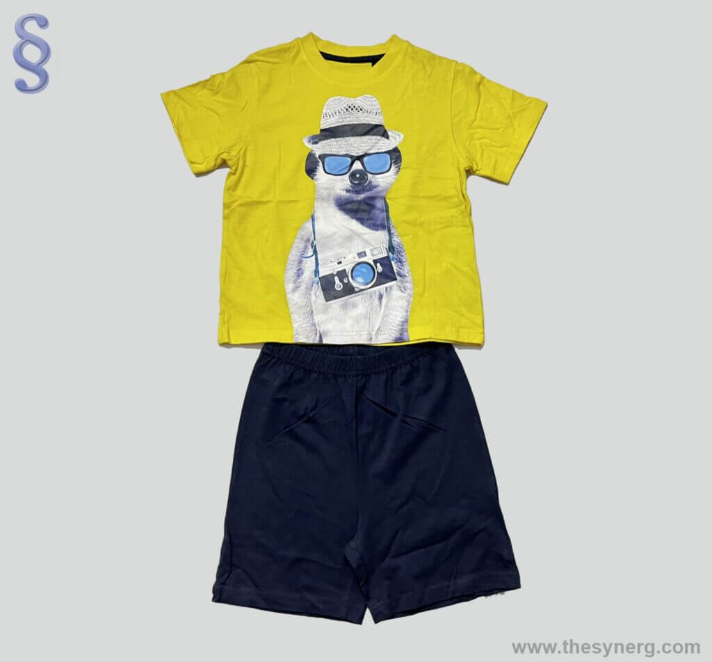 Dog printed children's cotton custom pyjama made by Synerg, which is a pyjamas manufacturers in tirupur in India