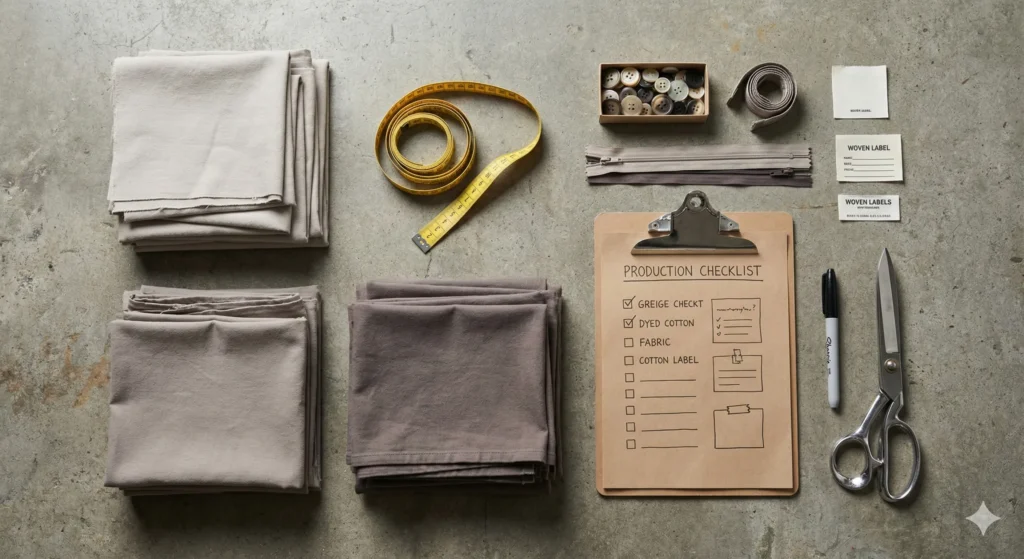 Apparel production cost breakdown across materials, labor, and overheads