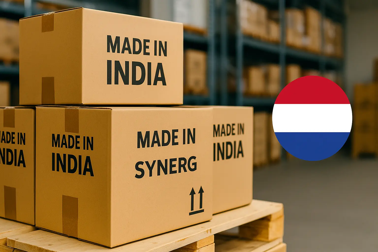 A warehouse distribution center of clothing manufacturers in India for Dutch fashion brands and retailers – kledingfabrikanten India for private label t-shirts, custom hoodies, and children’s wear.