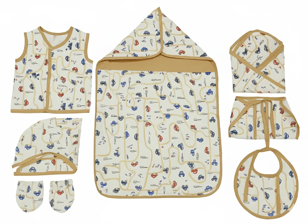 Baby Blanket Manufacturers in India – Fleece Flannel Cotton Knitted Baby Hooded Towels | Sleeping Bags 6 Baby sleep suit set by Synerg – Baby T-shirt and sleeping bag manufacturer in India
