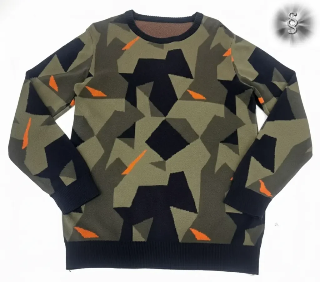 Military jacquard knitted sweater by top sweater manufacturing companies in India