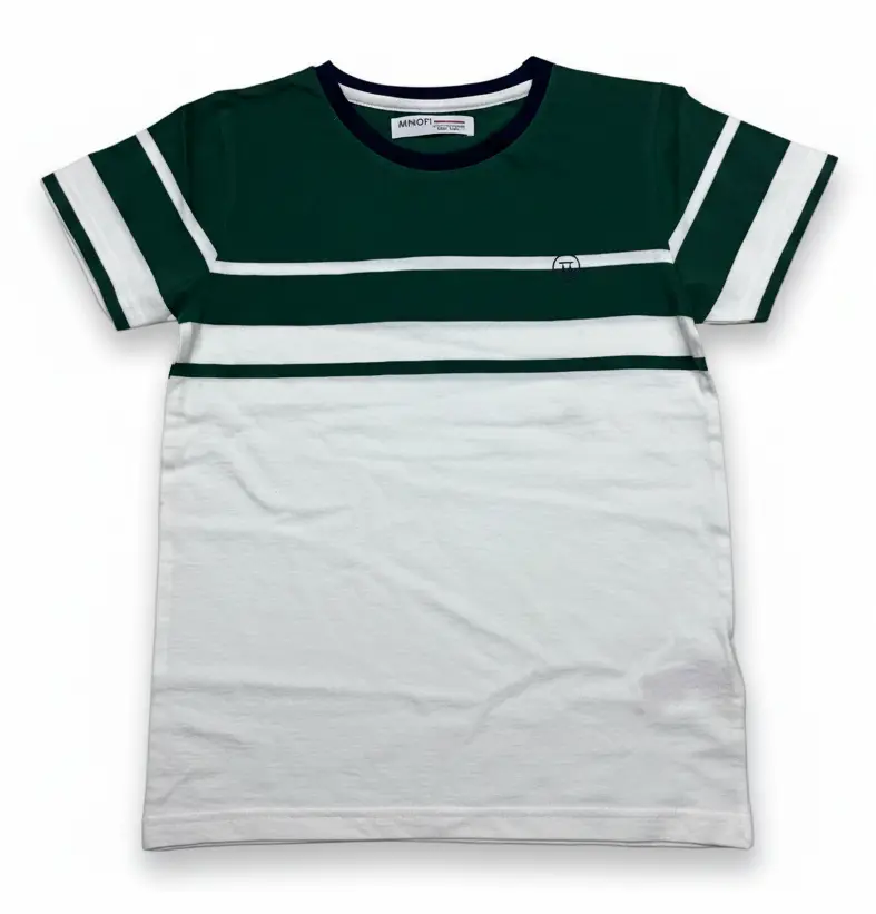 Synerg engineered striped t shirt developed through our t shirt sourcing manufacturer network in India