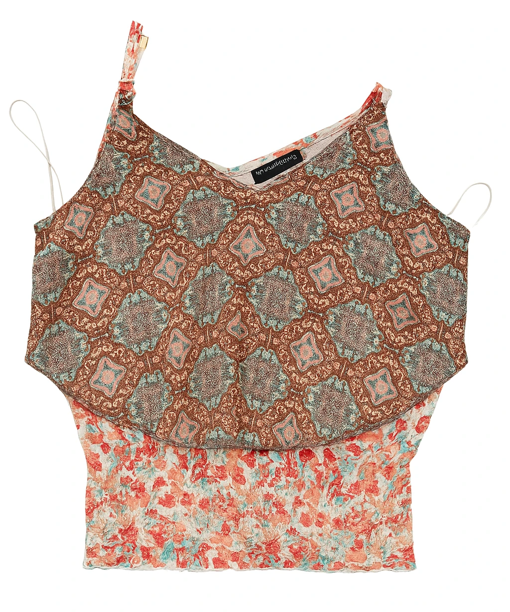 Crop Top Manufacturers in India | Tank Top Manufacturer – Casual Wear, Summer Clothing, Beachwear Factory 12 Double layered all over printed girls tank top produced by leading ribbed tank top manufacturer and womens tank top manufacturers in India.