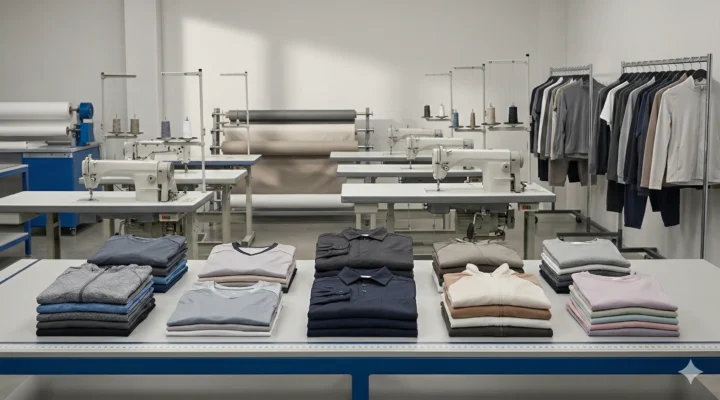 Global apparel manufacturer catalog showcasing activewear, teamwear, uniforms, and custom clothing production