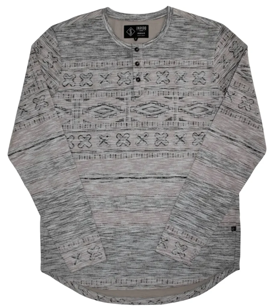 Full sleeve printed henley shirt manufacturer for winter
