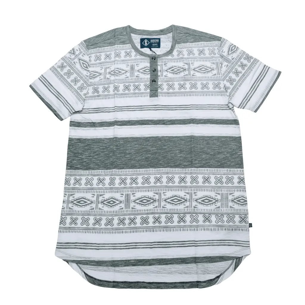 Geometric tribal print button down t-shirt supplier